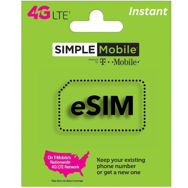 Simple Mobile eSIM Instant Activation PrePaid Phone Zone