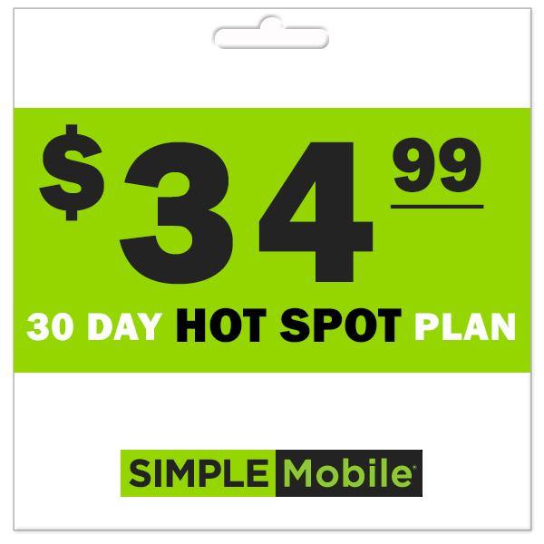 Simple Mobile 30Day Hotspot Plans PrePaid Phone Zone