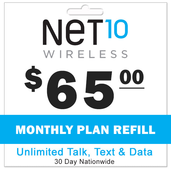 Net10 Wireless Monthly Plan Refill PrePaid Phone Zone