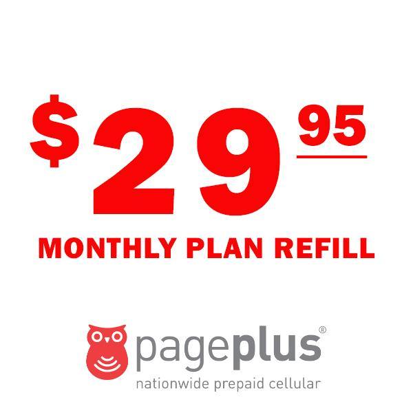 Page Plus Monthly Plan Refill PrePaid Phone Zone