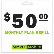 Simple Mobile Monthly Plan ReUp Refill - Instant Payment