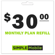 Simple Mobile Monthly Plan ReUp Refill - Instant Payment