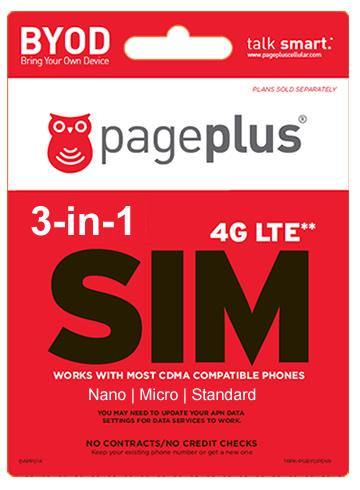 Replacement Page Plus SIM Card Kit - PrePaid Phone Zone