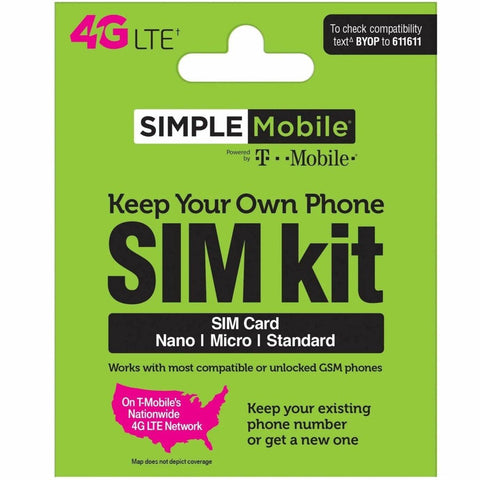 Replacement Simple Mobile SIM Card Kit - PrePaid Phone Zone